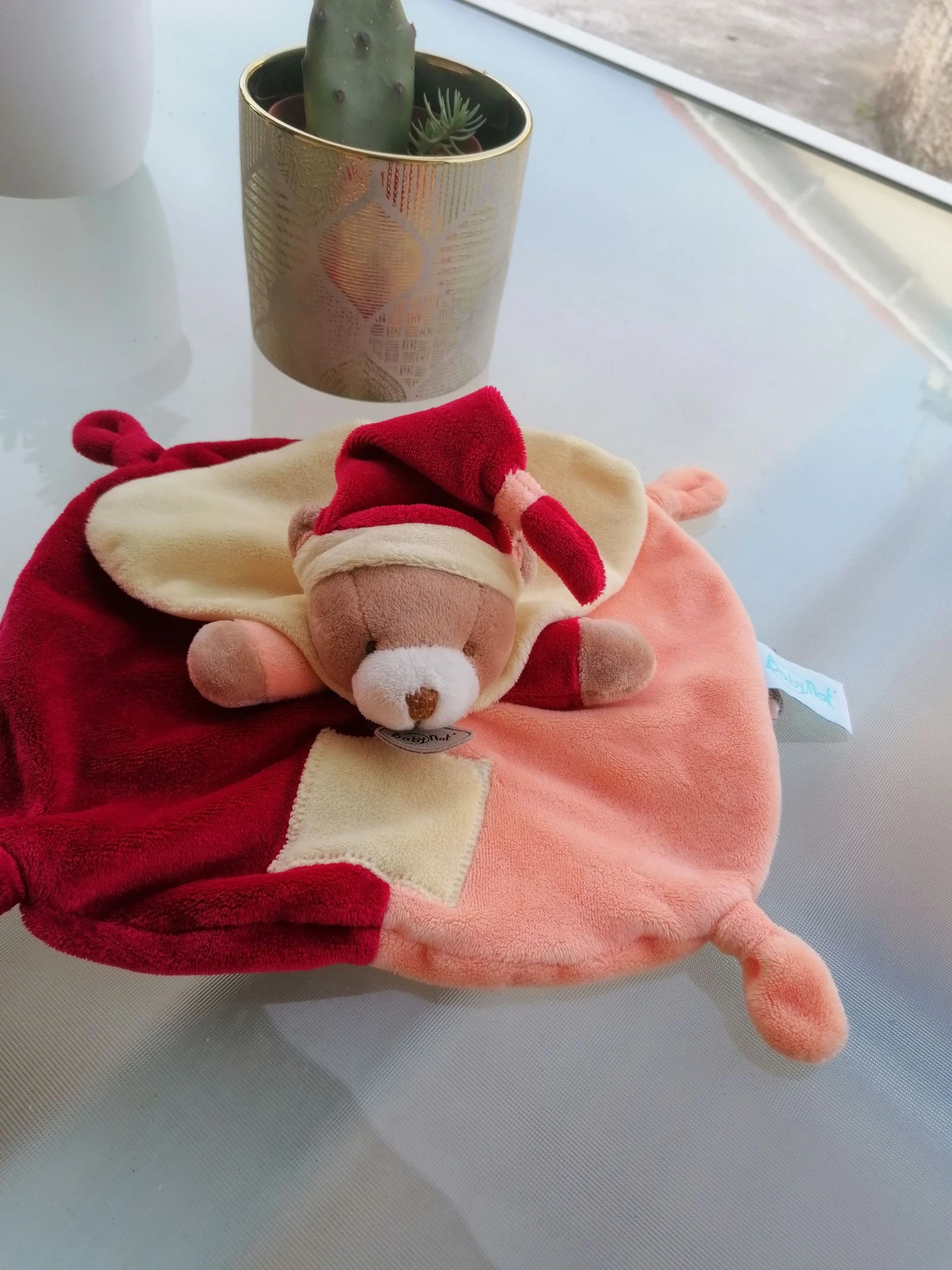 Doudou plat tête d'ourson babynat 